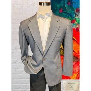 Valentino Uomo 44R Gray Nailhead Lightweight Blazer Sport Coat Jacket Note